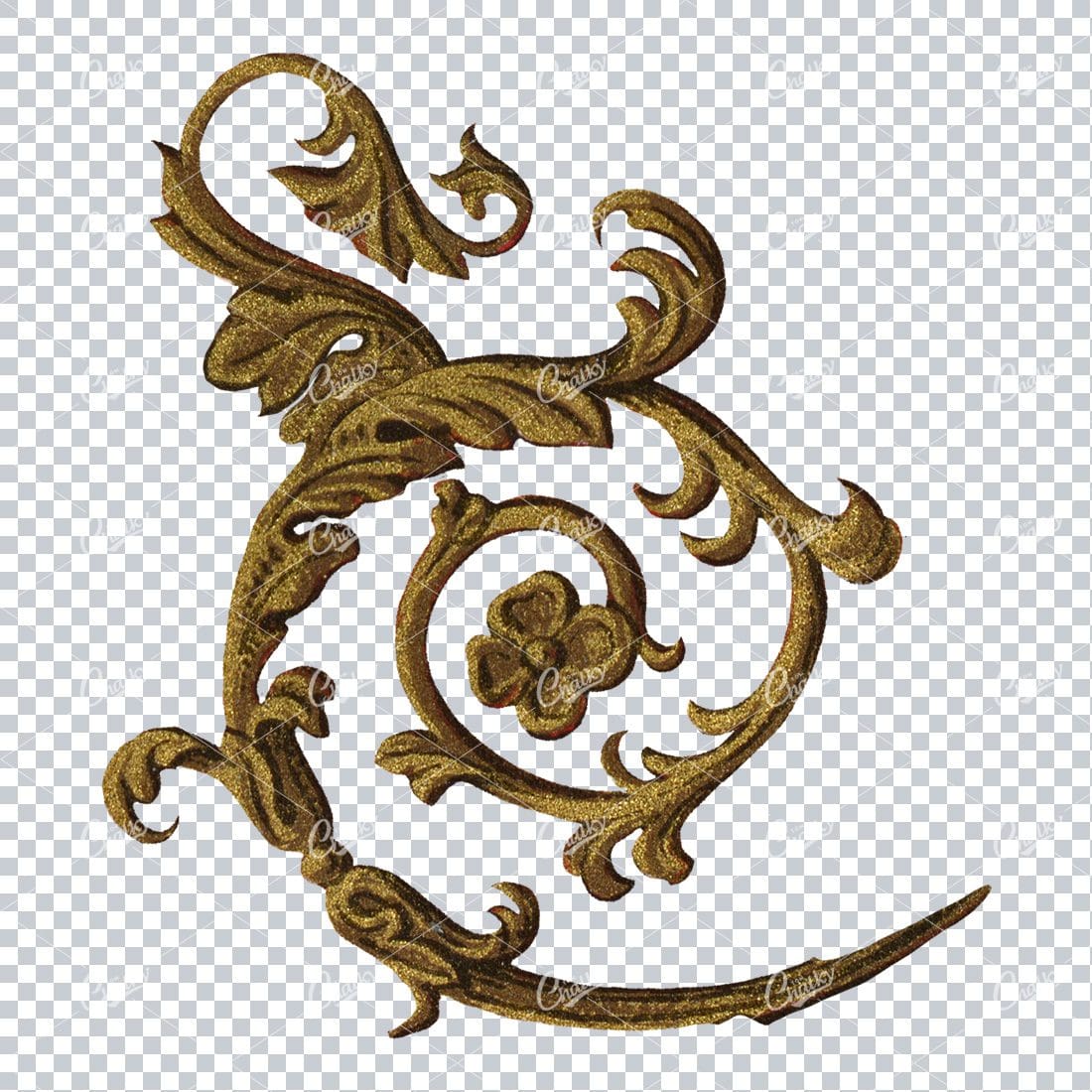 Detailed Flourished Botanical Illustration - Design Element No.9