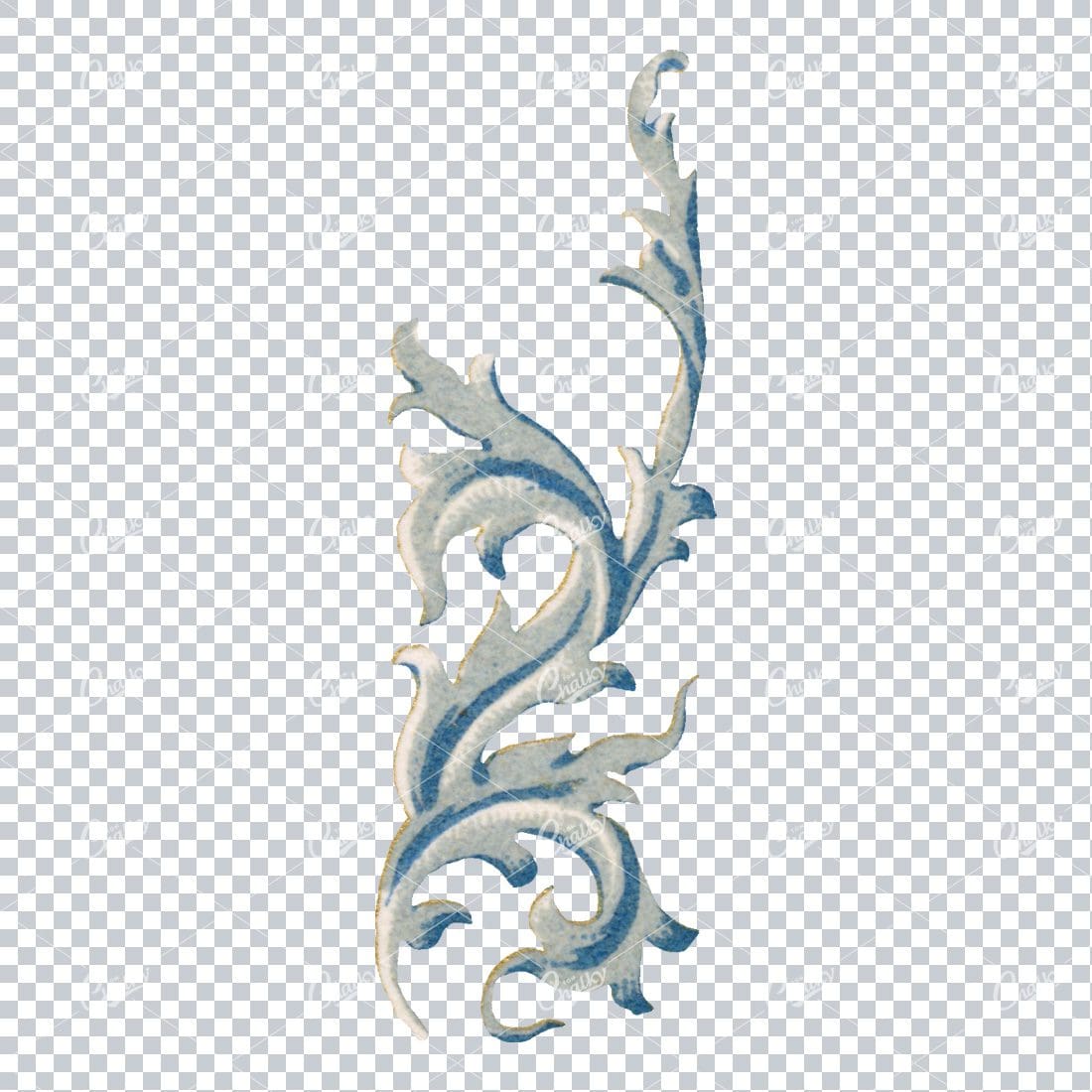 Detailed Flourished Botanical Illustration - Design Element No.11