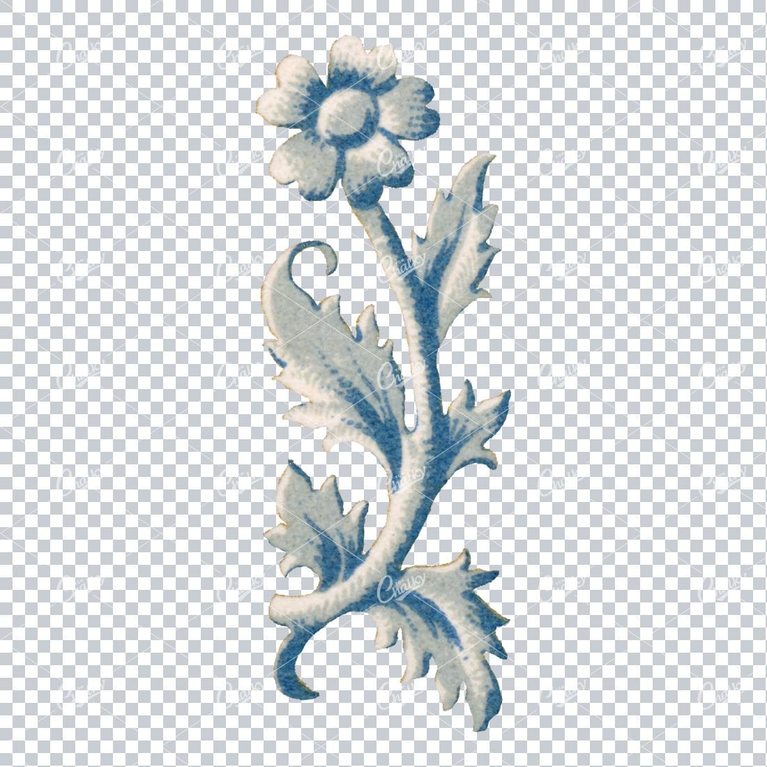 Flourished Botanical Illustration - Design Element No.1