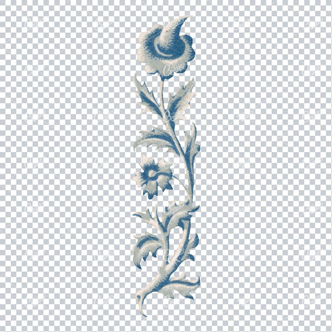 Flourished Botanical Illustration - Design Element No.2