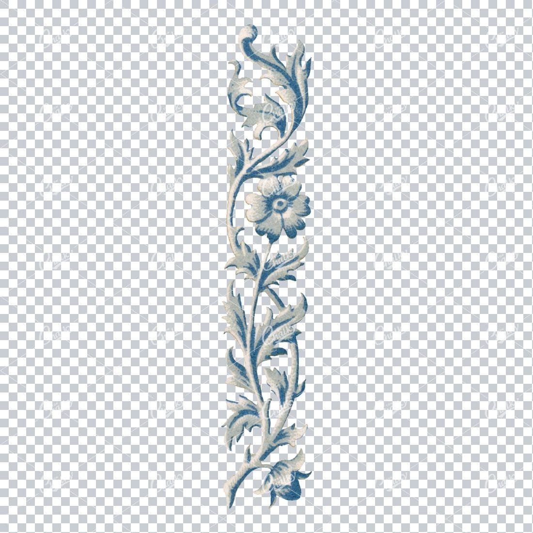 Flourished Botanical Illustration - Design Element No.3