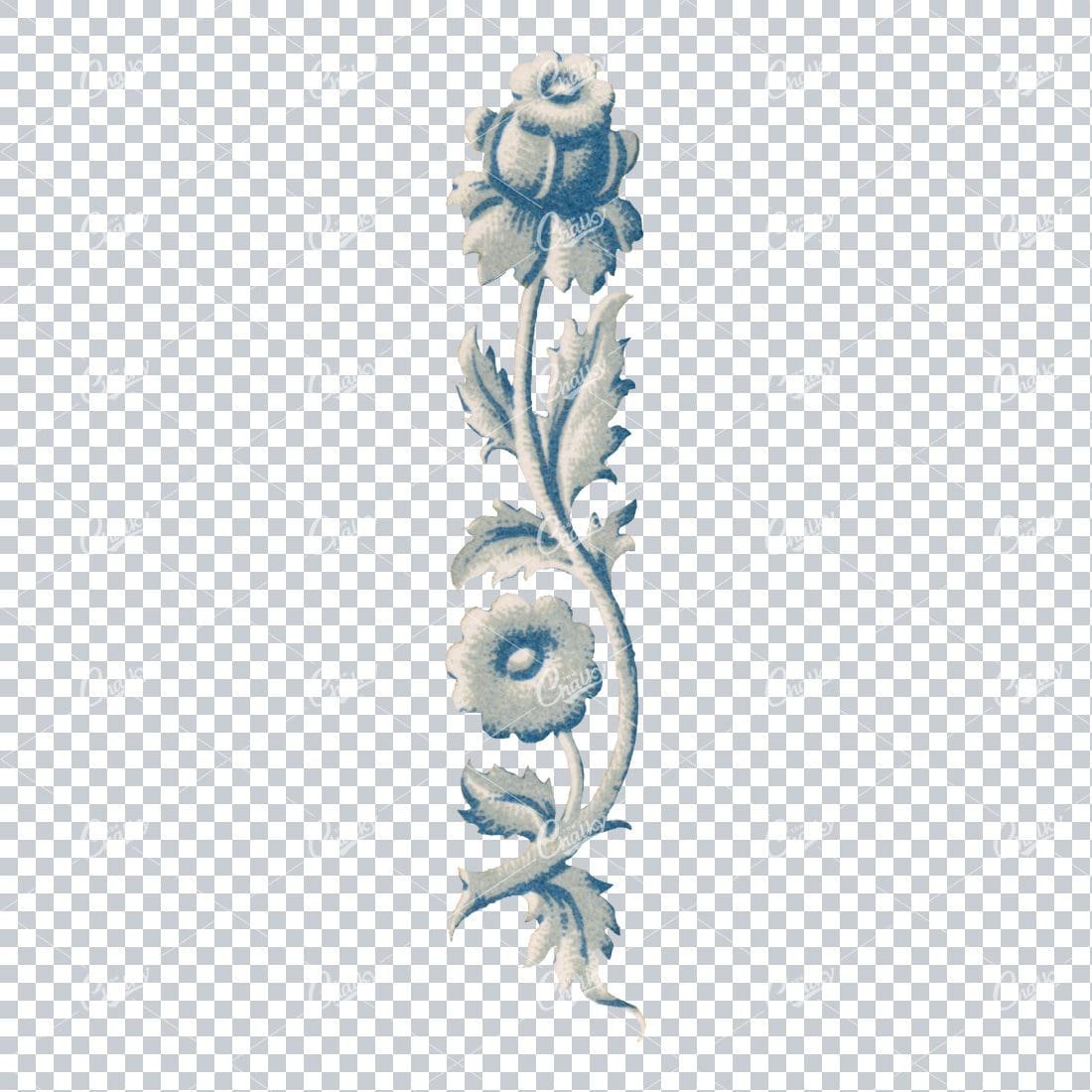 Flourished Botanical Illustration - Design Element No.4