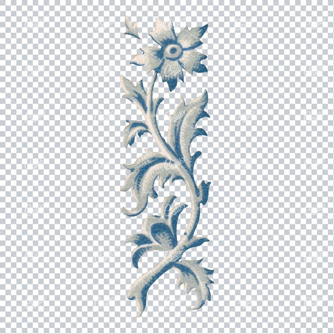 Flourished Botanical Illustration - Design Element No.5