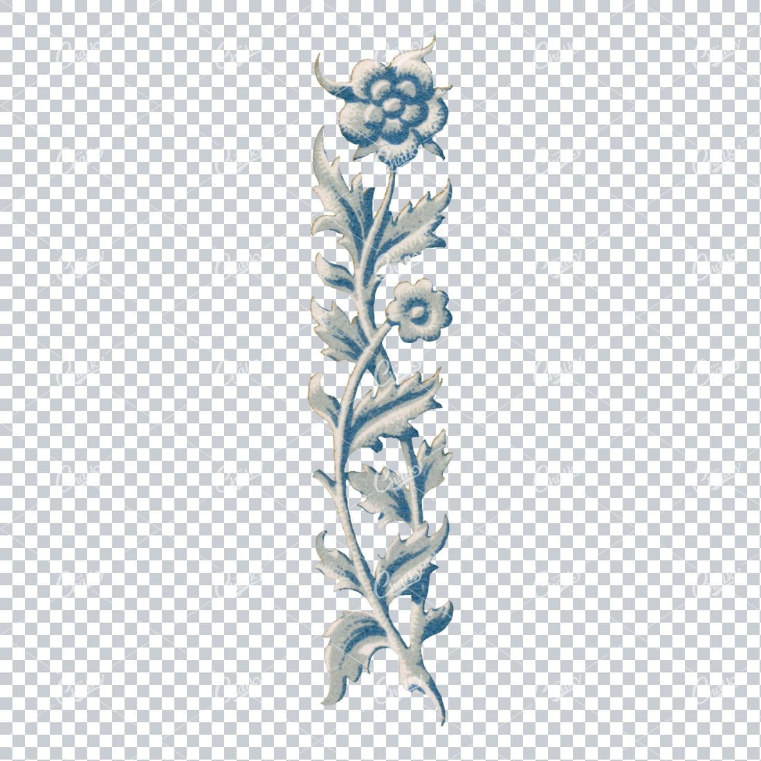 Flourished Botanical Illustration - Design Element No.6