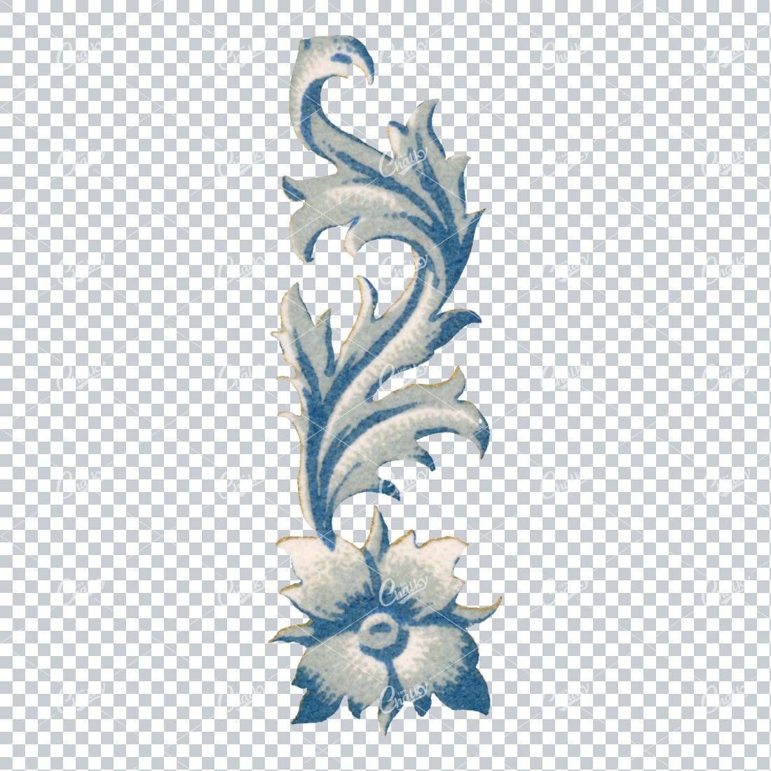 Flourished Botanical Illustration - Design Element No.7