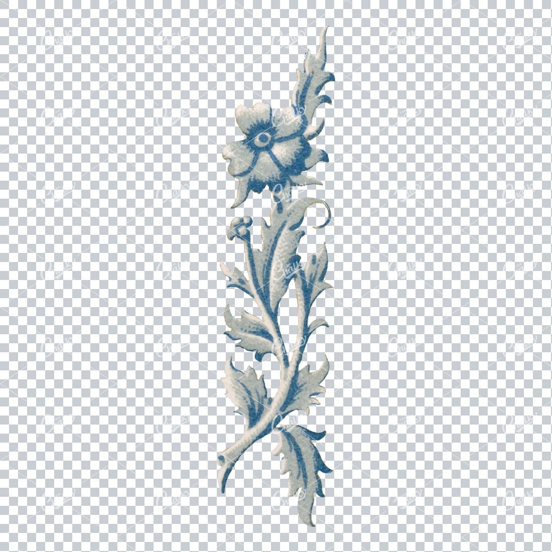 Flourished Botanical Illustration - Design Element No.8