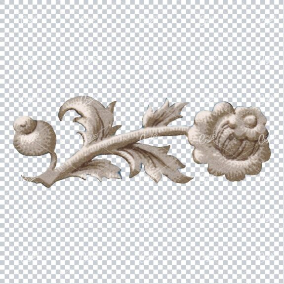 Flourished Botanical Illustration - Design Element No.13