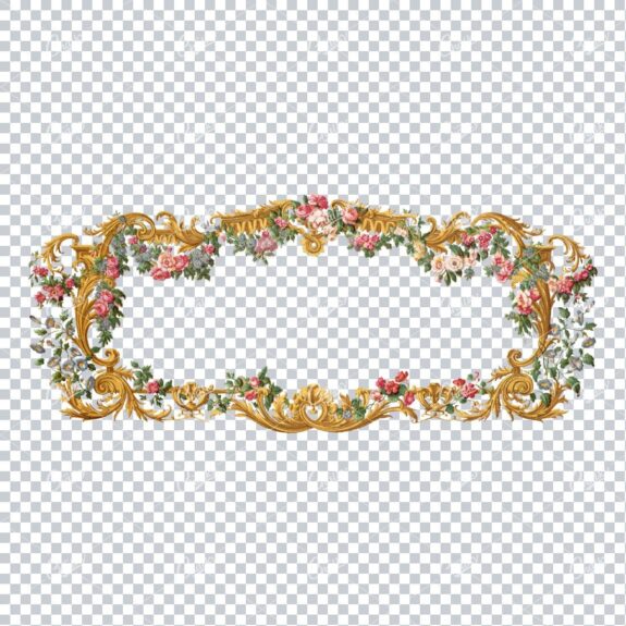 Stunning Gold Flourished Floral Wrapped Border / Frame No.1