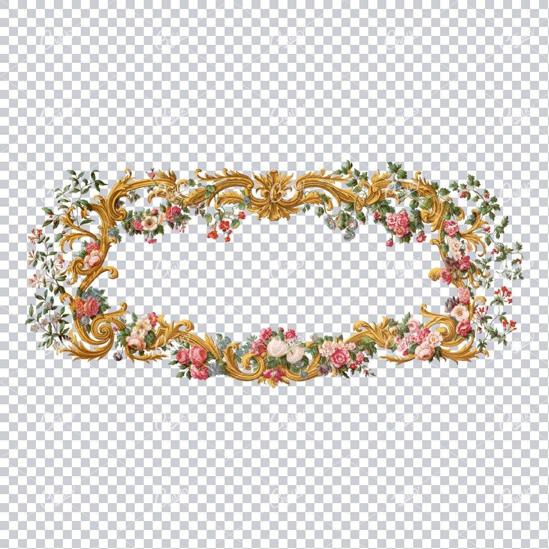 Stunning Gold Flourished Floral Wrapped Border / Frame No.3