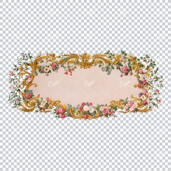Stunning Gold Flourished Floral Wrapped Border / Frame No.4