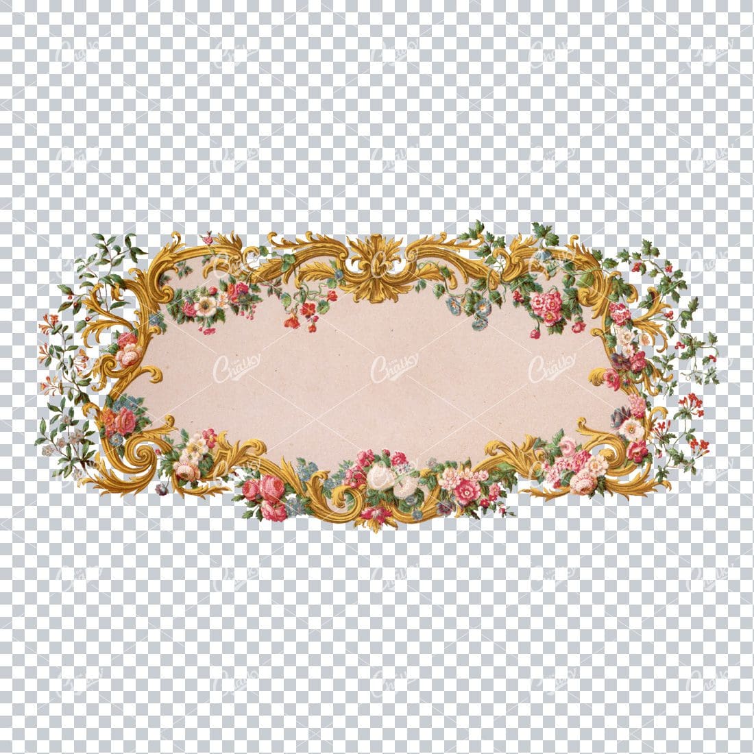 Stunning Gold Flourished Floral Wrapped Border / Frame No.4