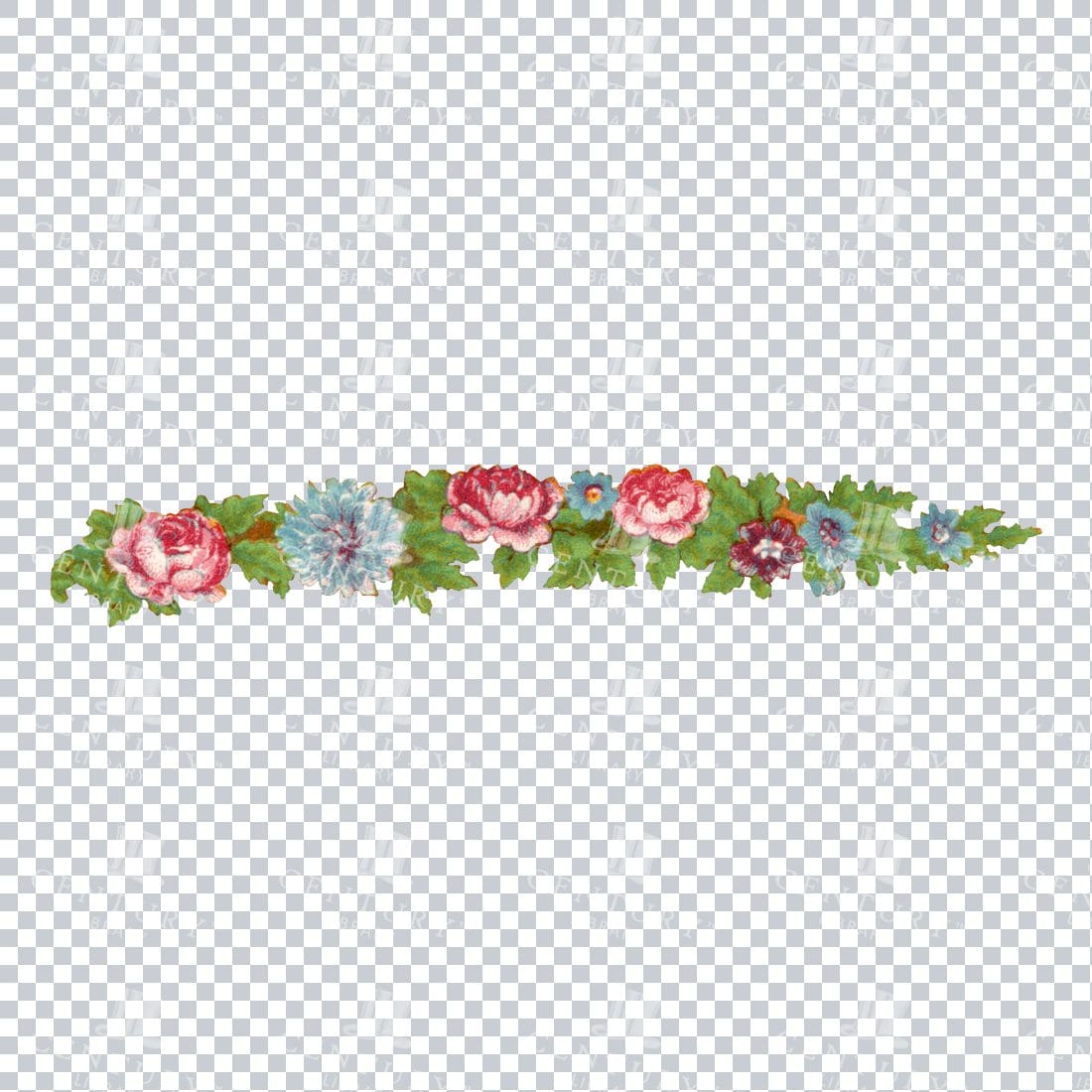 Vintage Hand Painted Roses / Floral / Botanical Design No.2