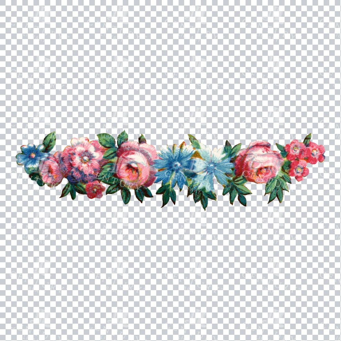 Vintage Hand Painted Roses / Floral / Botanical Design No.7