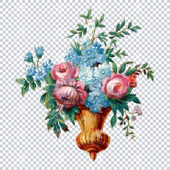 Vintage Hand Painted Rose / Floral / Botanical Design No.8