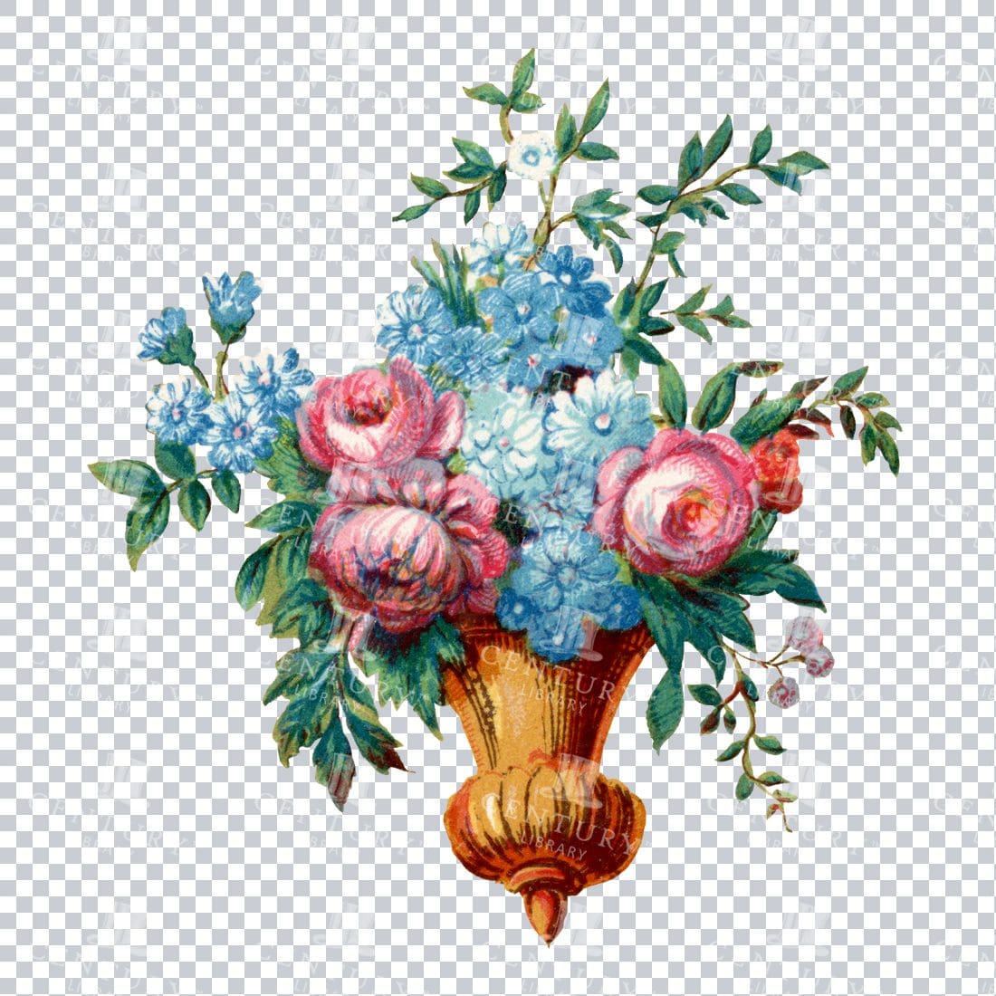 Vintage Hand Painted Rose / Floral / Botanical Design No.8