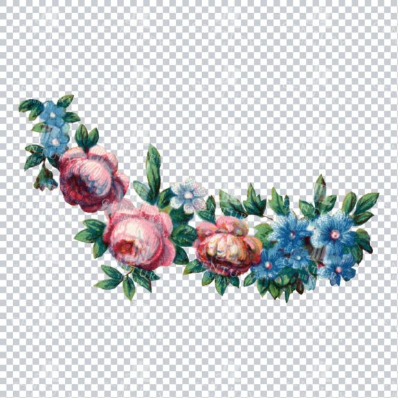 Vintage Hand Painted Rose / Floral / Botanical Design No.9