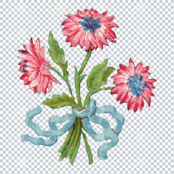 Vintage Hand Painted Rose / Floral / Botanical Design No.16