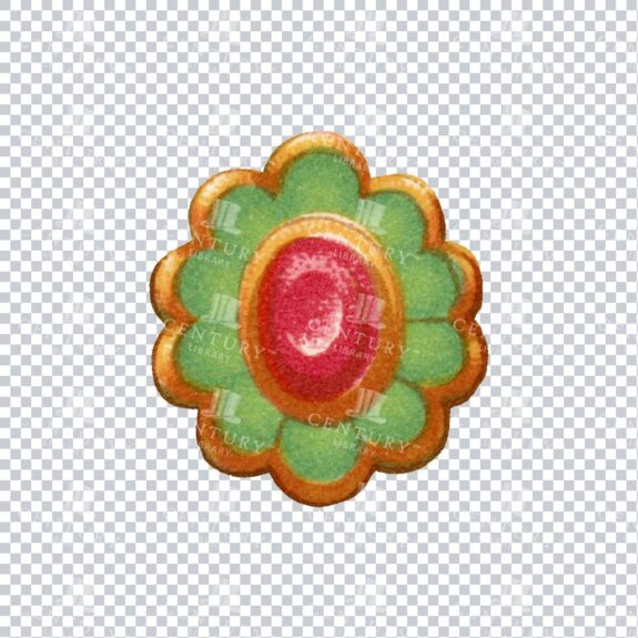 Vintage PNG Design Element - Gold, Green and Ruby Emblem