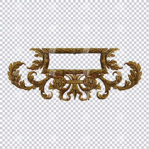 Vintage PNG Design Element - Gold Decorative Flourished Border / Frame No.2