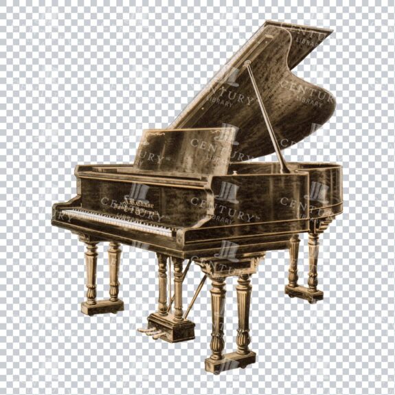Antique Full Color Illustration of a A.B Chase Grand Piano
