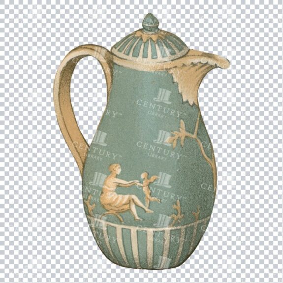 Vintage Full Color Pottery Illustration - Porcelain Jug No.1