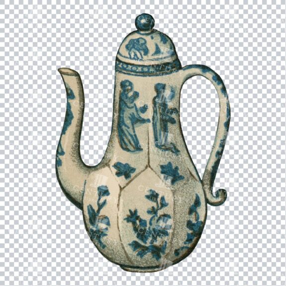 Vintage Full Color Pottery Illustration - Porcelain Jug No.2