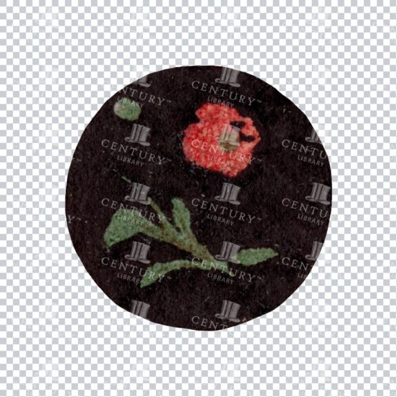 Small Circle Design with Rose Illustration - No.1
