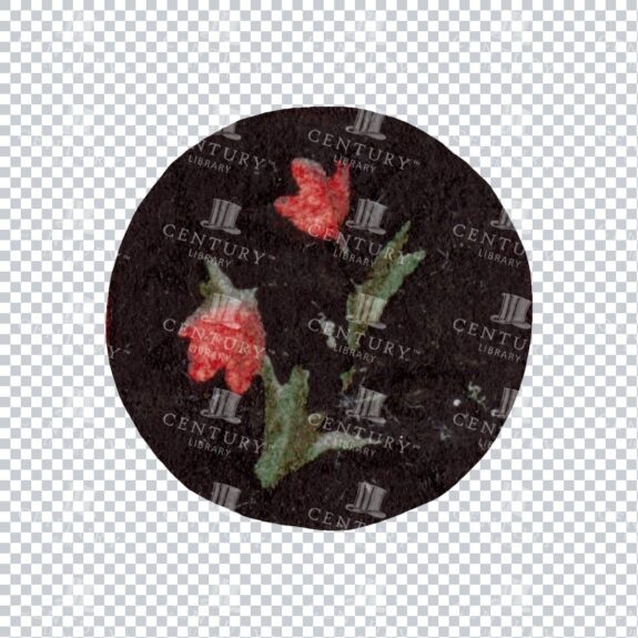 Small Circle Design with Rose Illustration - No.3
