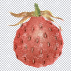 Vintage Full Color Illustration of a Strawberry No.1