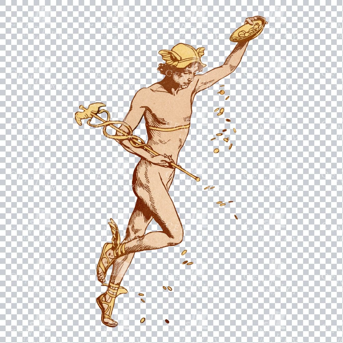 PNG Artwork of The Greek God of Financial Gain - Mercury