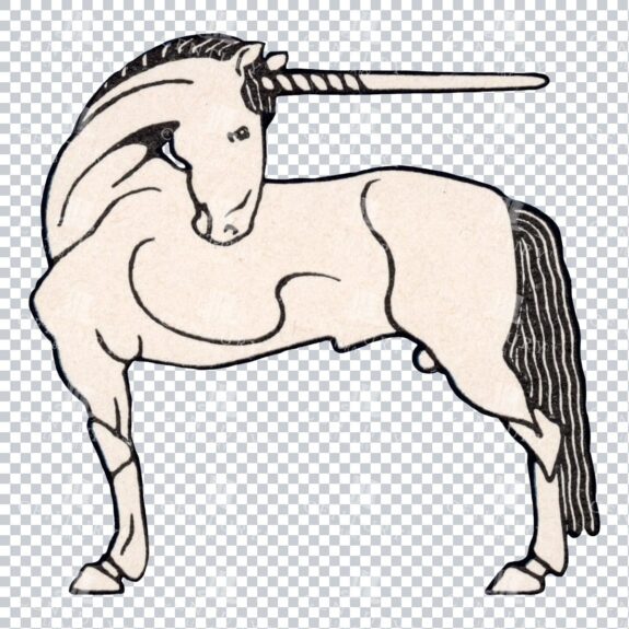 Vintage Art Deco PNG Illustration of a Unicorn