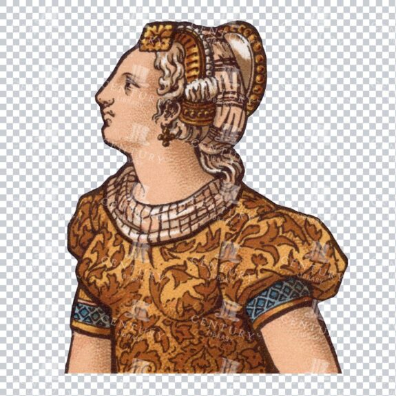 Vintage Color Illustration of a Woman No.1