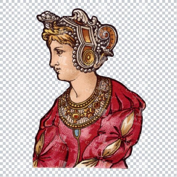 Vintage Color Illustration of a Woman No.2