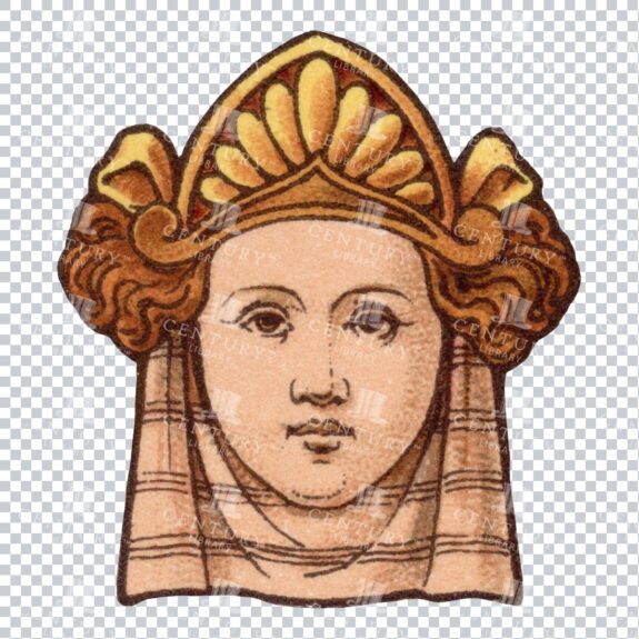 Vintage Color Illustration of a Woman No.3