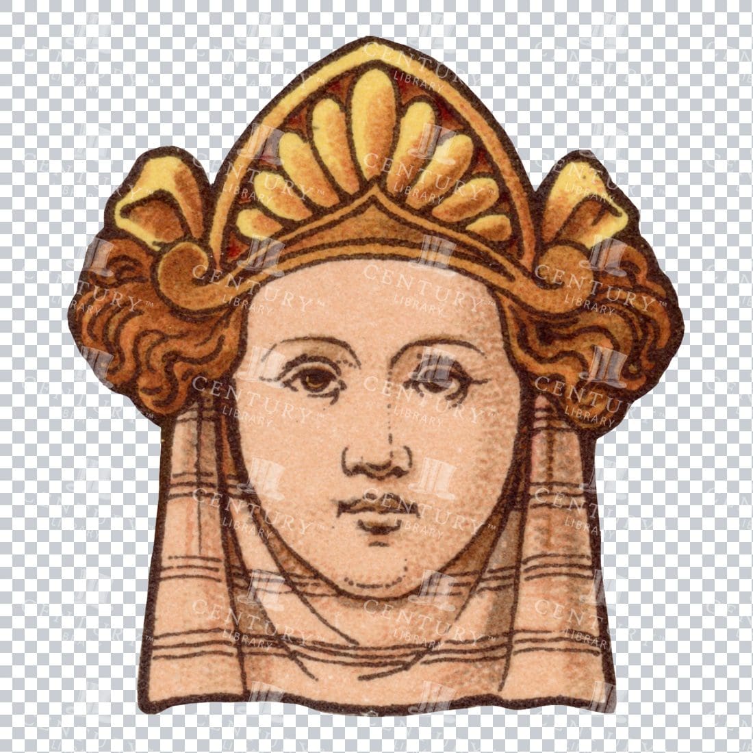 Vintage Color Illustration of a Woman No.3
