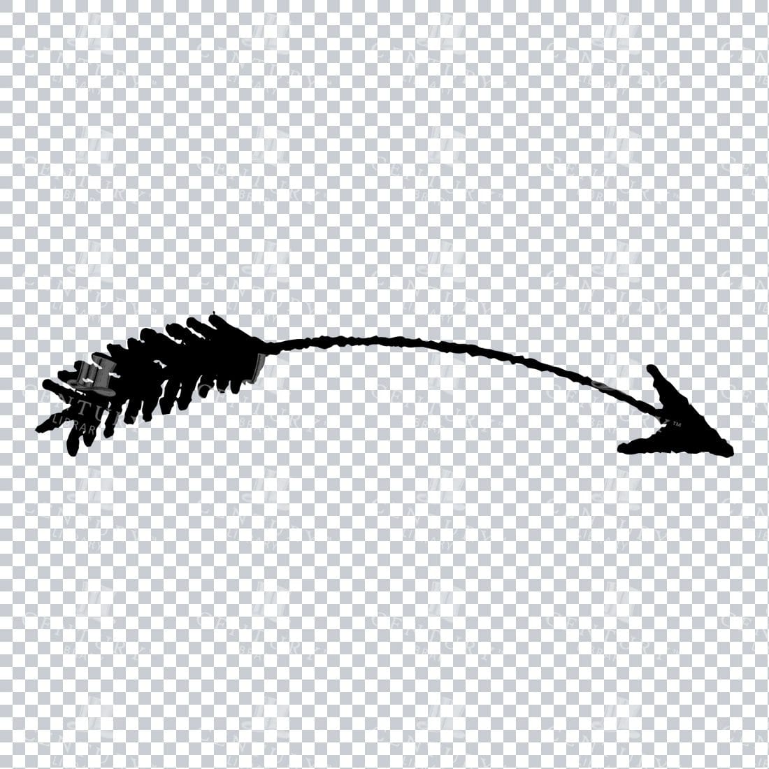 Line Art PNG Illustration - Hand Drawn Arrow No.5