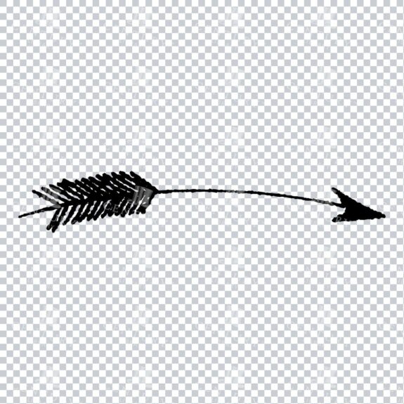 Line Art PNG Illustration - Hand Drawn Arrow No.6