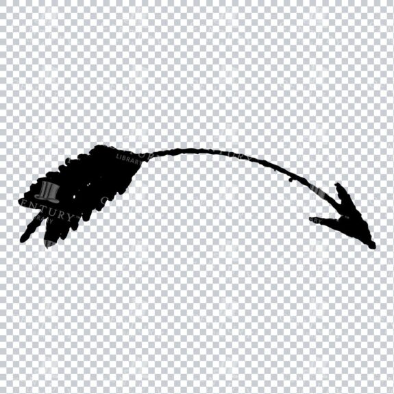Line Art PNG Illustration - Hand Drawn Arrow No.9