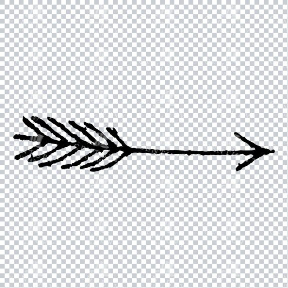 Line Art PNG Illustration - Hand Drawn Arrow No.10