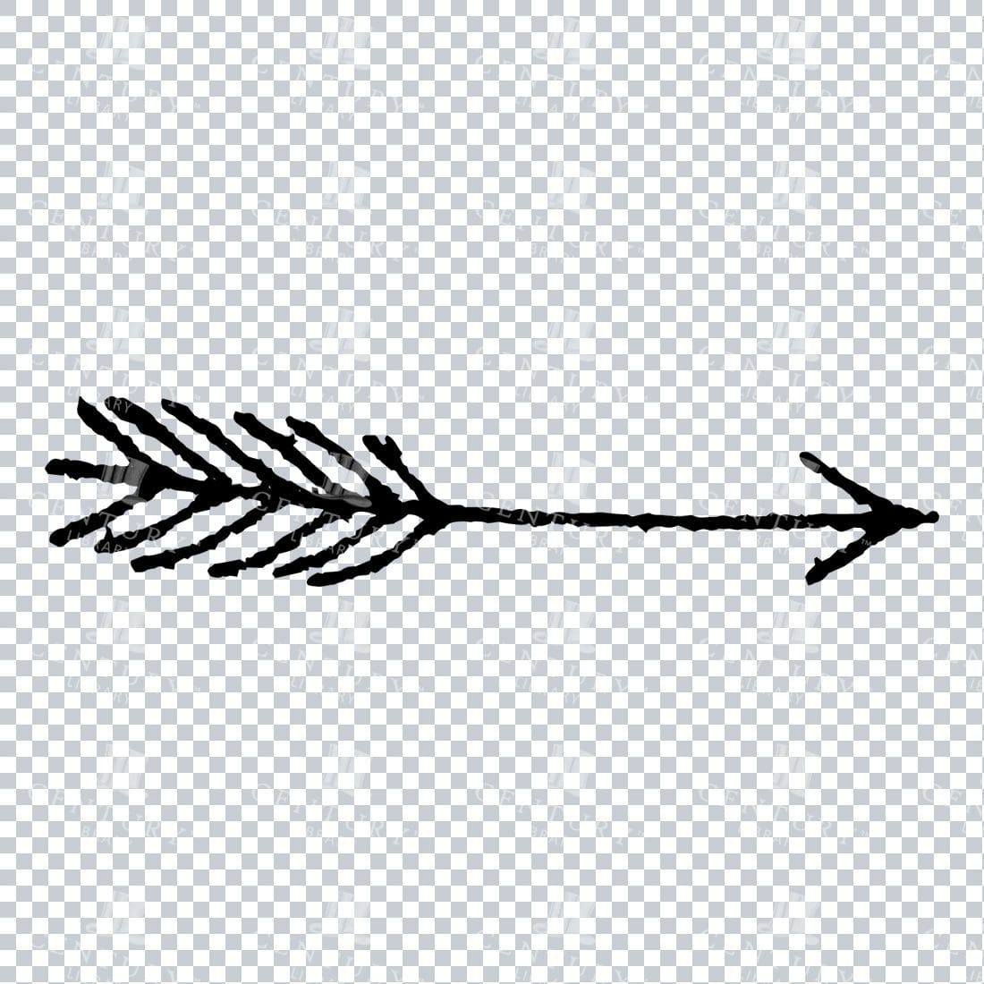 Line Art PNG Illustration - Hand Drawn Arrow No.10