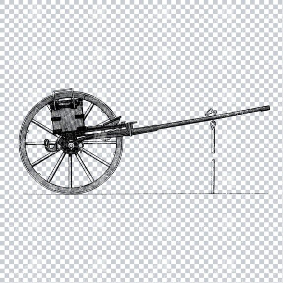 Line Art PNG Illustration - Vintage Artillery Cannon No.3