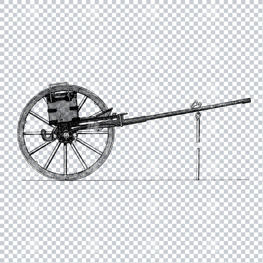Line Art PNG Illustration - Vintage Artillery Cannon No.3