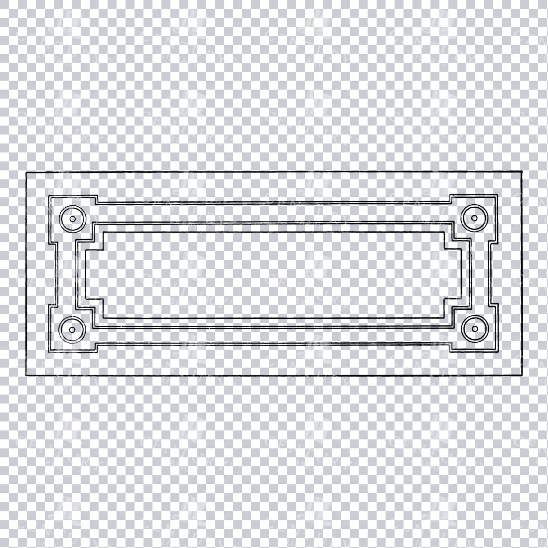 Vintage Decorative PNG Illustration - Banner / Frame / Frise No.3