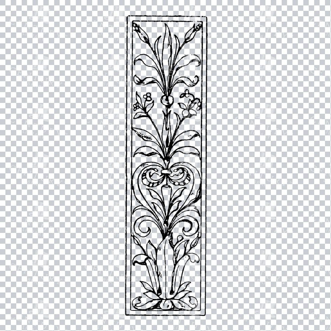 Vintage Decorative PNG Illustration - Banner / Frame / Frise No.6