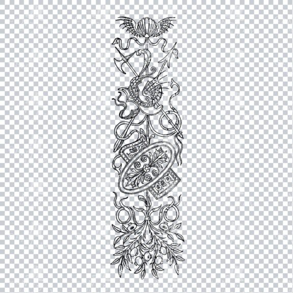 Vintage Decorative PNG Illustration - Banner / Frame / Frise No.10