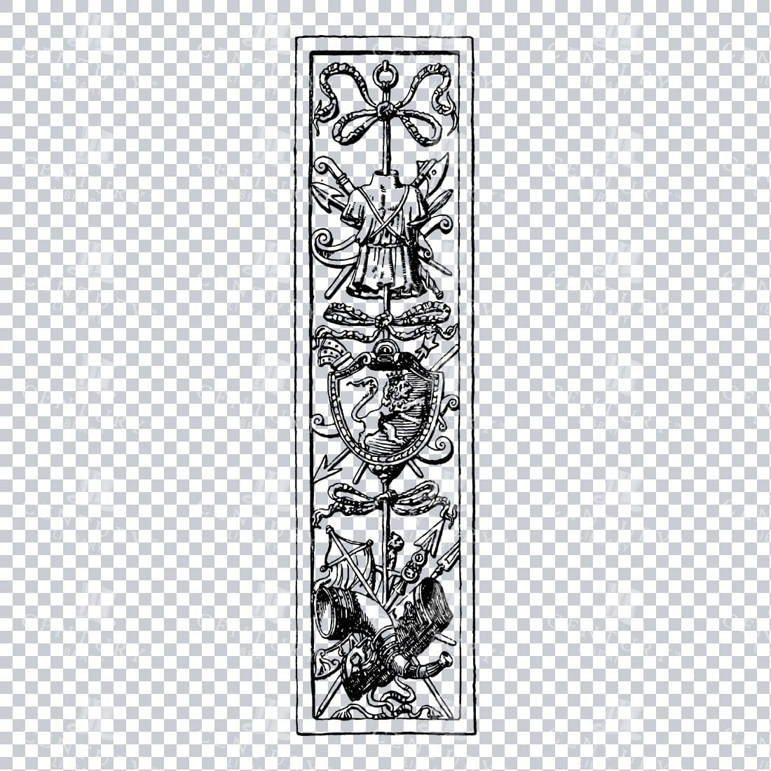 Vintage Decorative PNG Illustration - Banner / Frame / Frise No.11