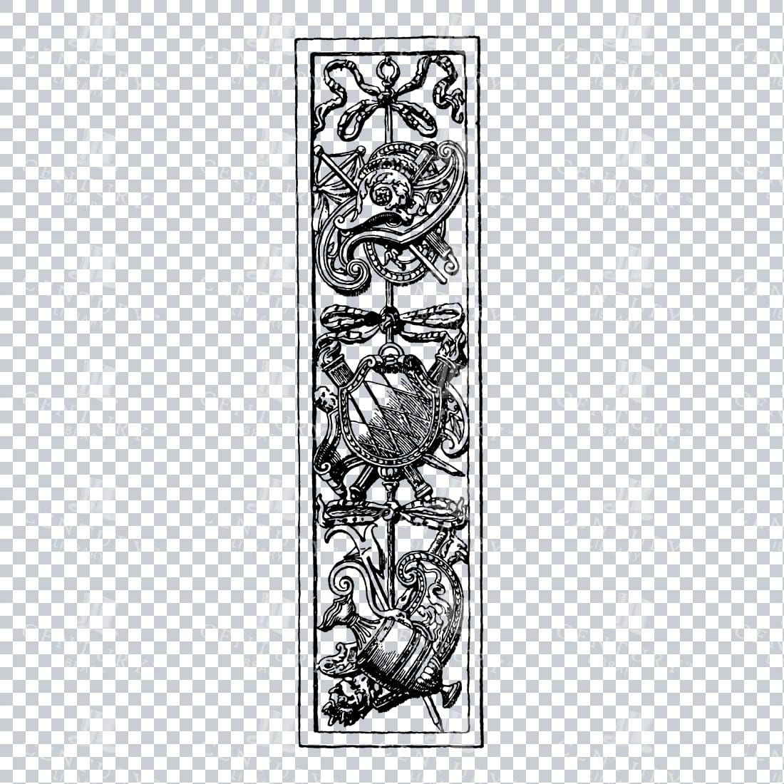 Vintage Decorative PNG Illustration - Banner / Frame / Frise No.12