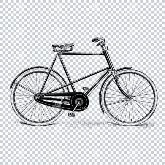 Line Art PNG Artwork - Bicycle / Bike No.3