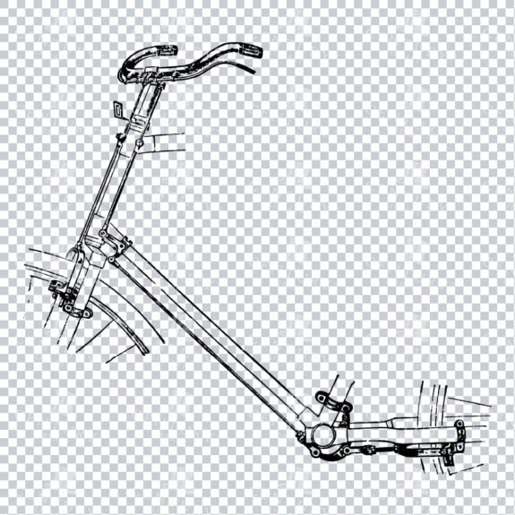 Vintage Color PNG Illustration - Bicycle Frame No.1