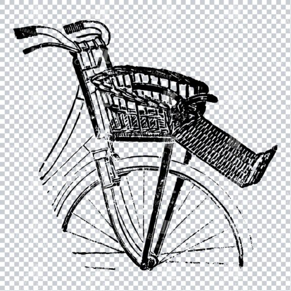 Vintage Color PNG Illustration - Bicycle Frame No.2